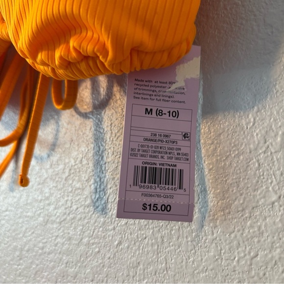 New Wild Fable Womans M (8-10) Vibrant Orange Bikini Top - Picture 4 of 9